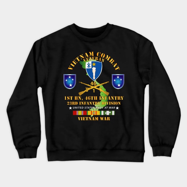 1st Bn 46th Infantry w VN SVC Crewneck Sweatshirt by twix123844